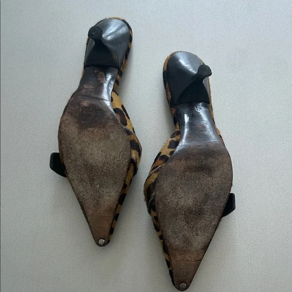 Prada Animal Print Buckle Mules - Picture 2 of 5